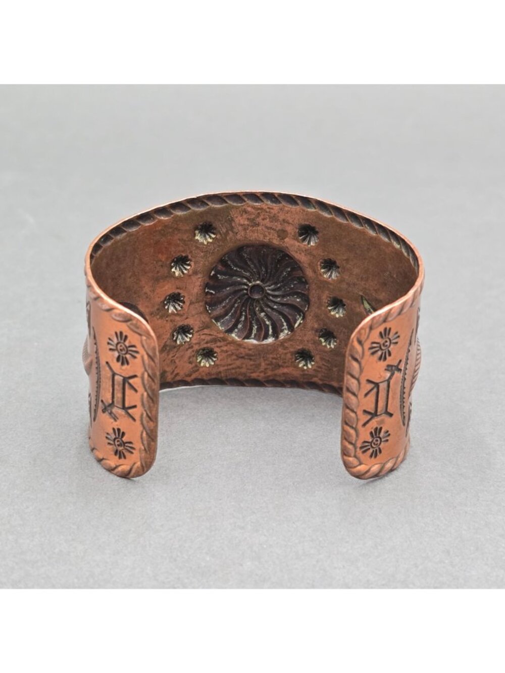 Vintage Bell Trading Post Extra Wide Copper Cuff Bracelet 6.75" Southwestern - Picture 3 of 15